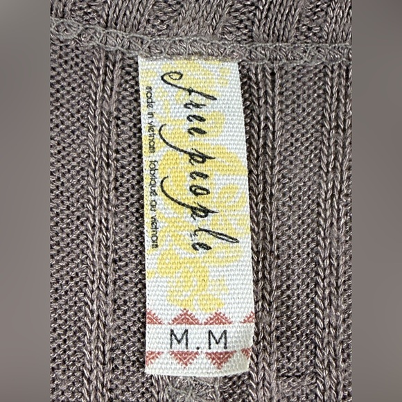 Free People Sunset Park Drippy Thermal Long Sleeve Waffle Tunic Top Brown M - Picture 3 of 3